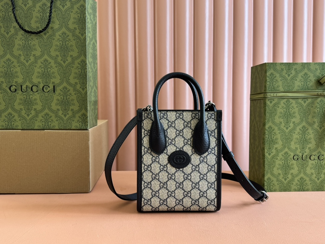 Gucci Exclusively shipped from the counter [Original leather accessories Full set of packaging at the counter] Actual photoshoot GG Retro mini to
