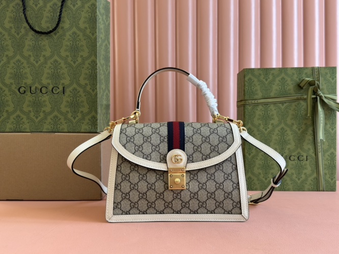 Gucci Ophidia Top Handle Bag GG Supreme Canvas, 25 cm