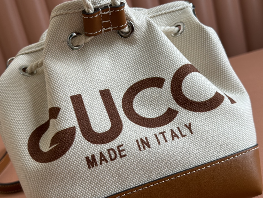 Gucci Beige canvas with brown leather trim crossbody everyday