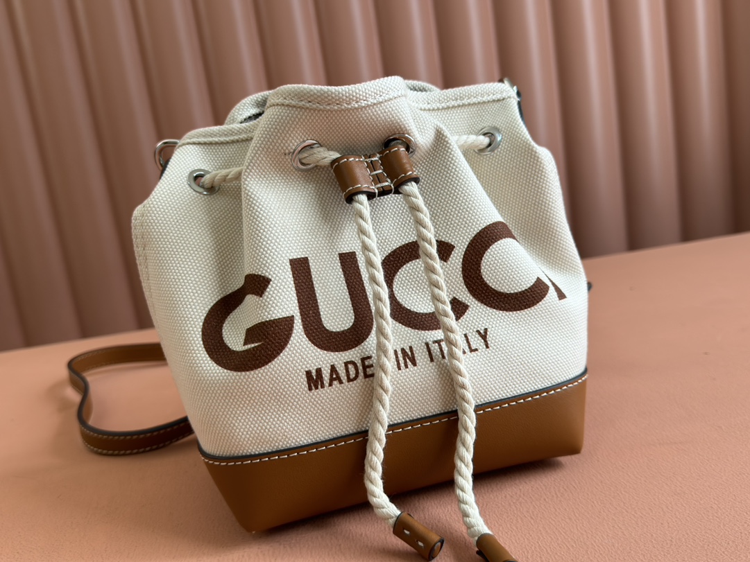 Gucci Beige canvas with brown leather trim crossbody everyday