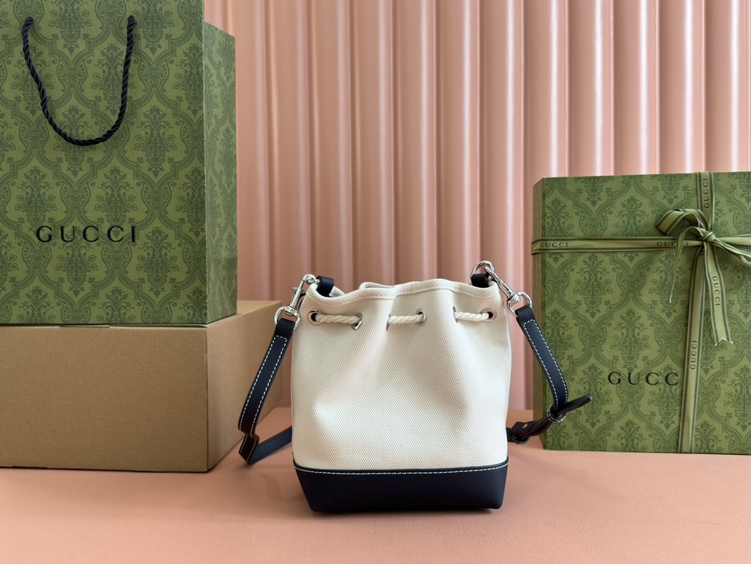 Gucci White and Navy Canvas crossbody everyday