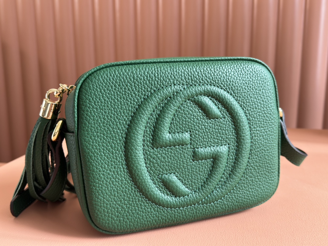 Gucci Soho Camera Bag - Classic Double G Logo, Green Leather Crossbody 8 i1730024633 2383 8
