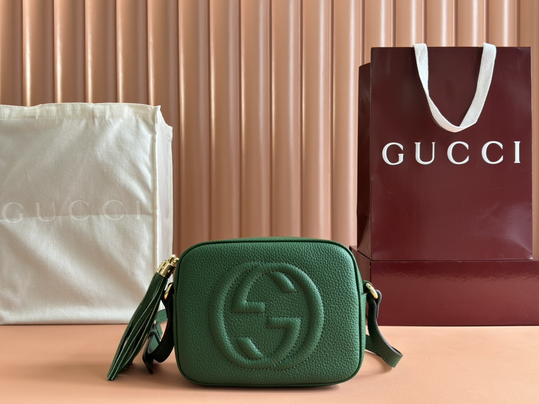 Gucci Soho Camera Bag - Classic Double G Logo, Green Leather Crossbody 2 i1730024633 6575 7