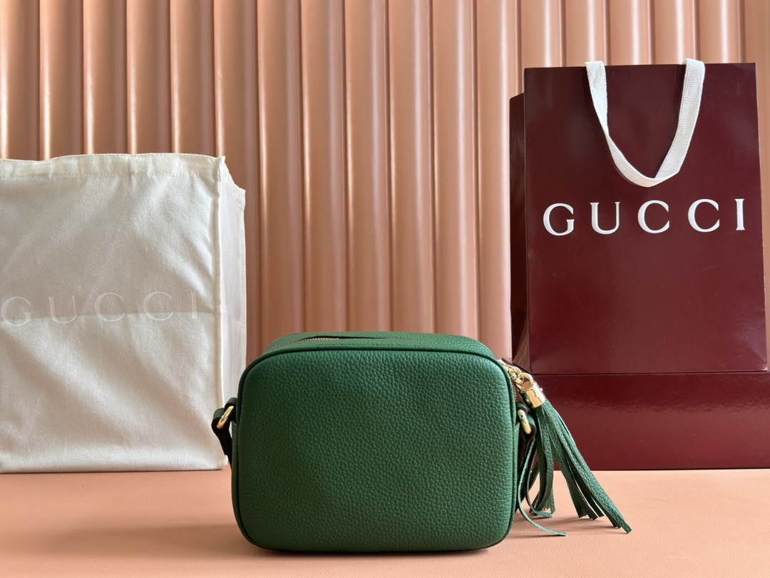 Gucci Soho Camera Bag - Classic Double G Logo, Green Leather Crossbody 3 i1730024633 6757 1