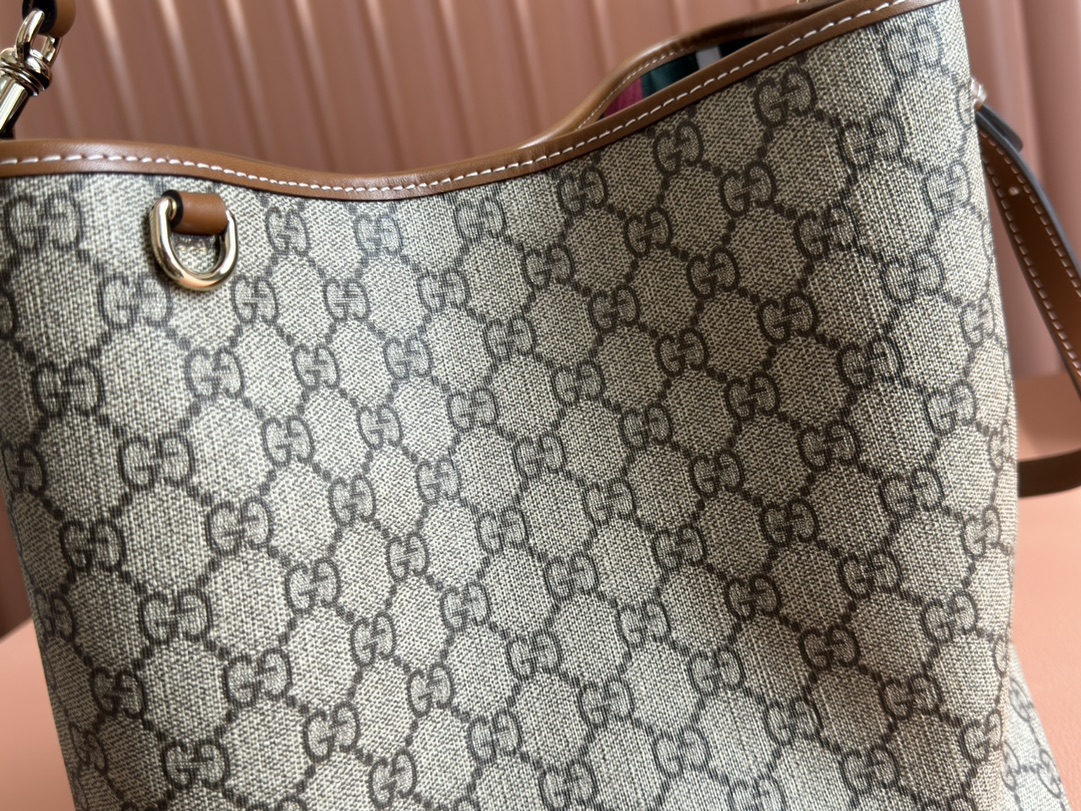Gucci GG Emblem Beige GG canvas with brown leather crossbody everyday