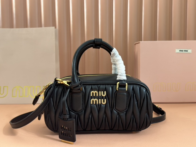 Miu Miu Arcadia Black Leather Top Handle Crossbody Bag - Style & Elegance 1 Miu Miu Arcadia Black Leather Top Handle Crossbody Bag - Style & Elegance