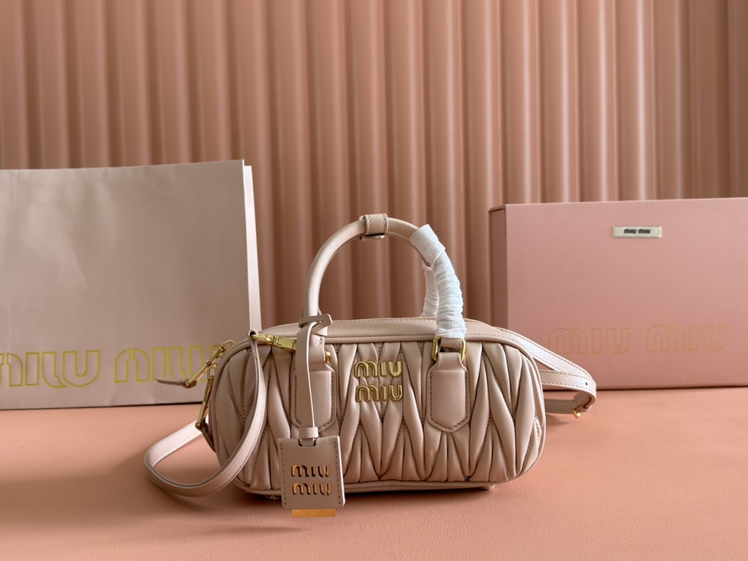 Miu Miu Arcadia Leather Top Handle Satchel Crossbody Bag for Women