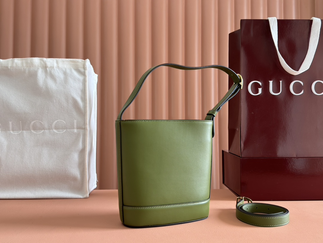 Gucci 1955 Horsebit Bucket Bag Olive Green mini shoulder everyday