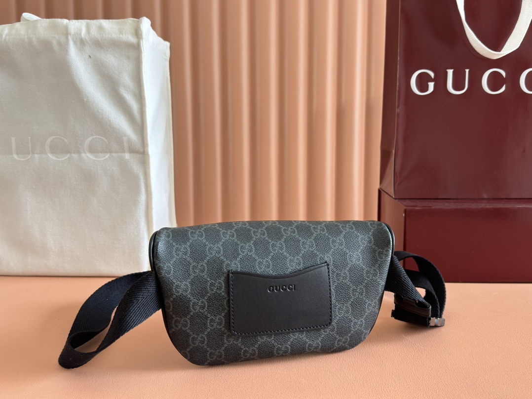 Gucci Monogram Belt Bag - Black Coated Fabric, Leather Trim 3 i1743147625 1109 8