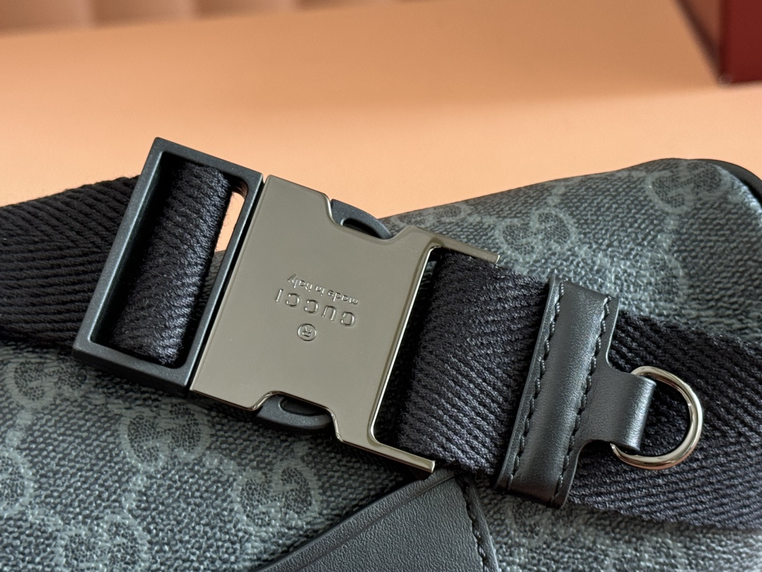 Gucci Monogram Belt Bag - Black Coated Fabric, Leather Trim 8 i1743147625 7289 5