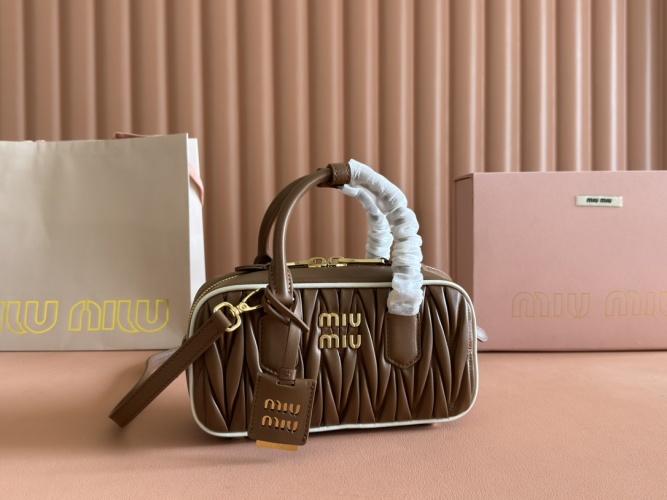 Miu Miu Arcadia Leather Top Handle Crossbody Bag - Chic & Compact Style 7 Miu Miu Arcadia Leather Top Handle Crossbody Bag - Chic & Compact Style