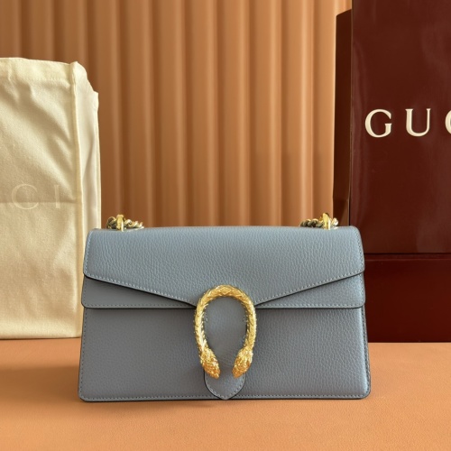 Gucci Dionysus Shoulder Bag Blue Leather, Double Tiger Head Closure 1 Gucci Dionysus Shoulder Bag Blue Leather, Double Tiger Head Closure