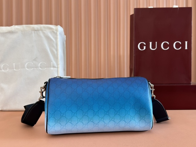 Gucci Monogram Boston Bag, Blue Gradient, Removable Strap, Zip Closure 1 Gucci Monogram Boston Bag, Blue Gradient, Removable Strap, Zip Closure