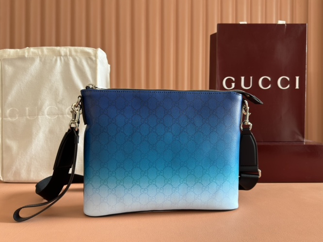 Gucci Monogram Coated Fabric Handbag with Blue Gradient Print