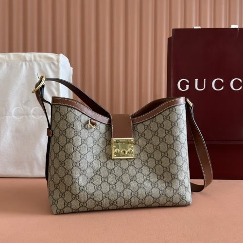 Gucci Padlock Shoulder Bag Beige and Dark Brown GG Supreme Canvas, 839021 1 Gucci Padlock Shoulder Bag Beige and Dark Brown GG Supreme Canvas, 839021