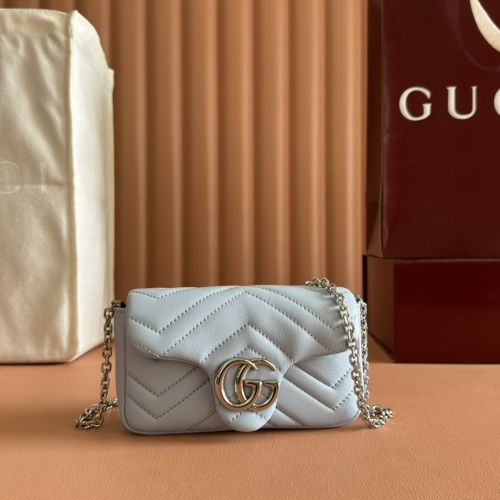 Gucci Marmont Mini Bag, Light Blue Leather with Silver-Tone Hardware 1 Gucci Marmont Mini Bag, Light Blue Leather with Silver-Tone Hardware
