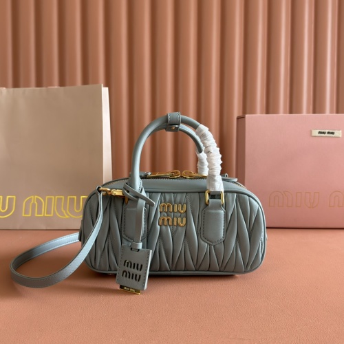 Miu Miu Arcadia Leather Handbag, Quilted Design, Crossbody Bag, Pale Blue 6 Miu Miu Arcadia Leather Handbag, Quilted Design, Crossbody Bag, Pale Blue
