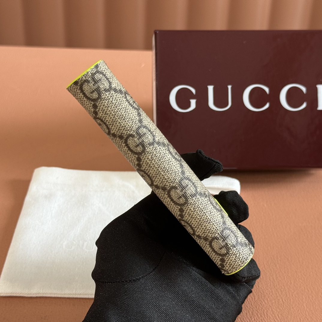 Gucci GG Supreme beige ebony with neon yellow trim everyday