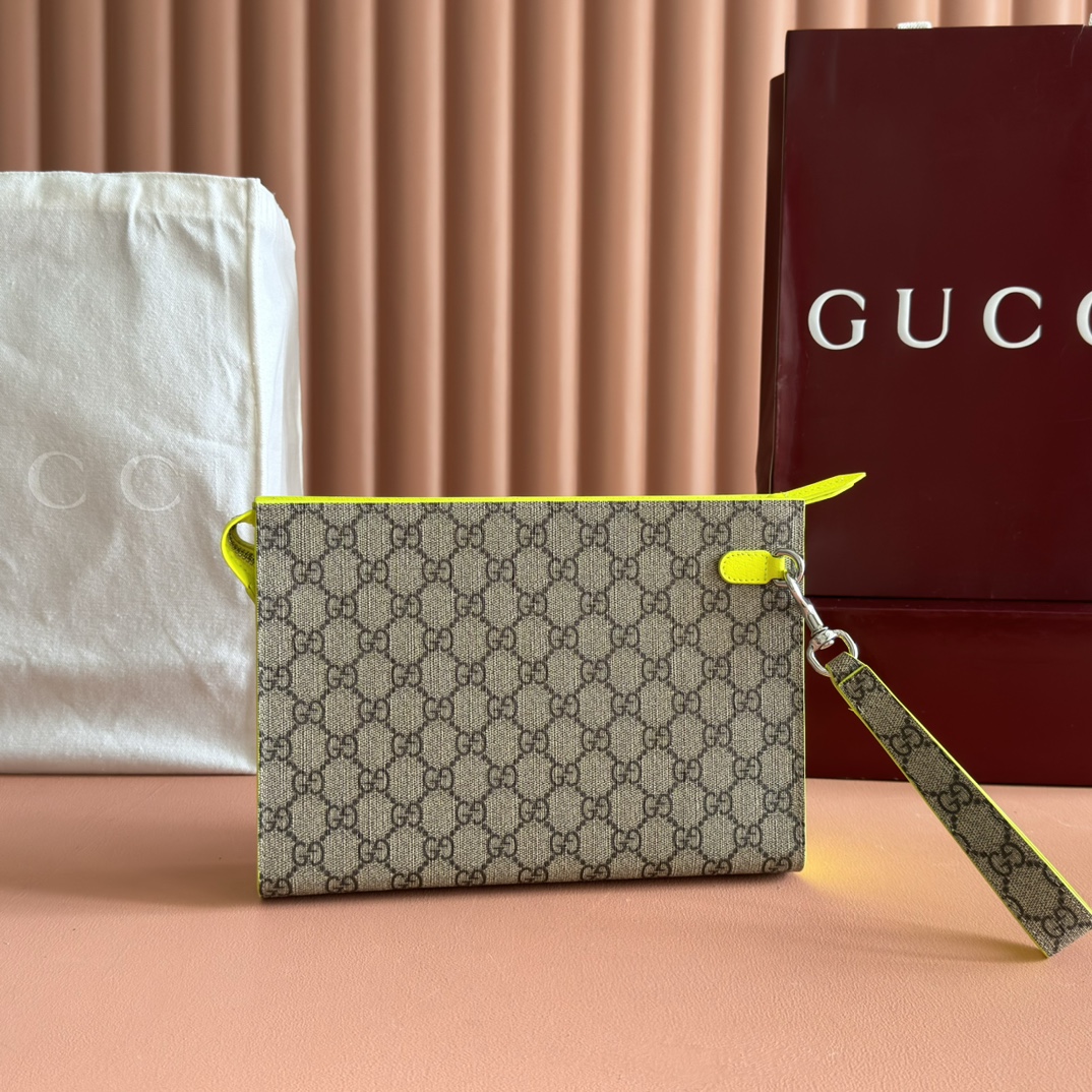 Gucci GG Supreme Beige Ebony with Neon Yellow everyday
