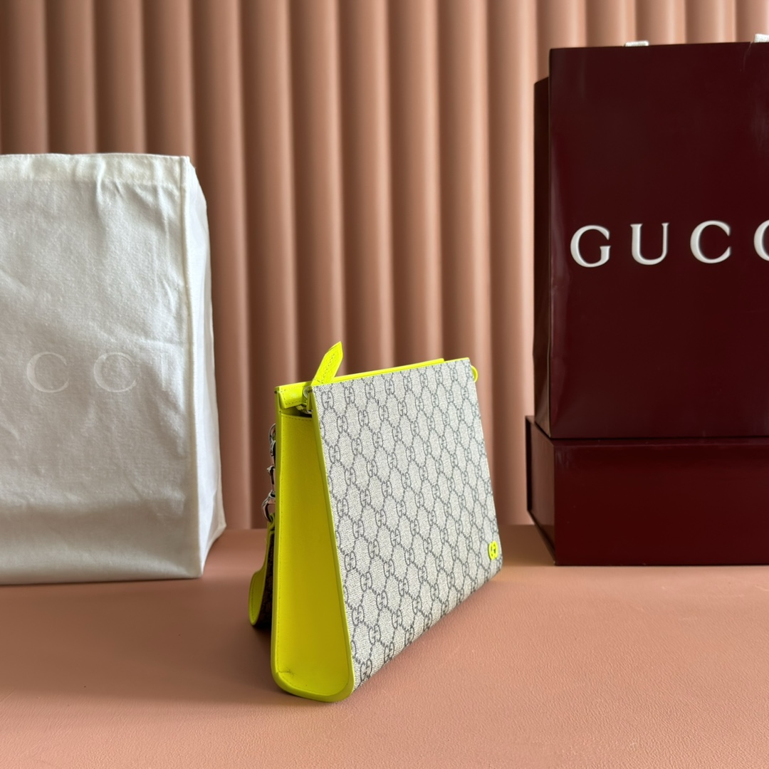 Gucci GG Supreme Beige Ebony with Neon Yellow everyday