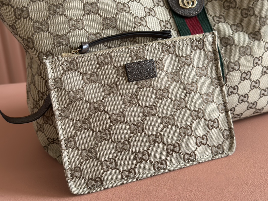 Gucci Giglio Large Tote Bag in Beige and Brown GG Canvas with Pouch 8 i1749810152 6216 2