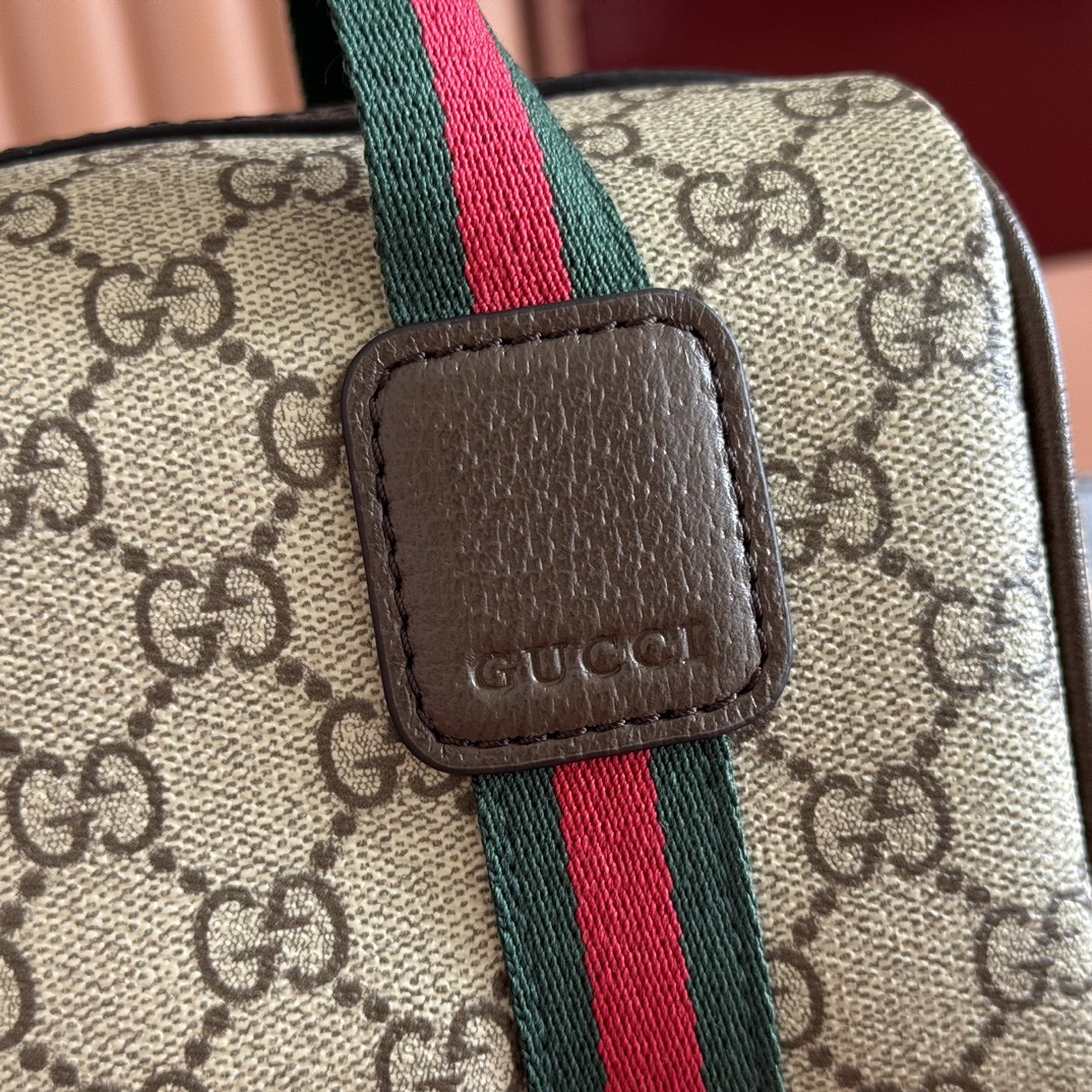 Gucci Mini Duffle Bag in Beige and Dark Brown Gucci Letter Pattern Canvas 6 i1751368371 6149 5
