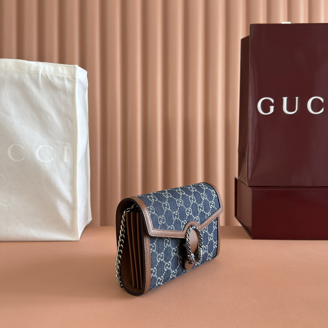 Gucci Dionysus Blue GG Supreme canvas with brown leather trim 20x13 5x4cm shoulder everyday