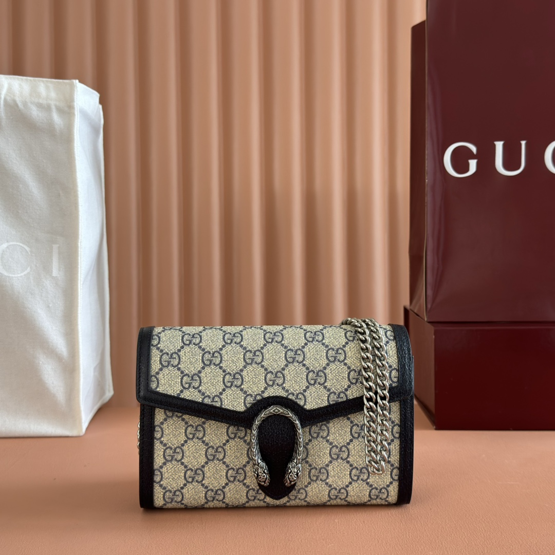 Gucci Dionysus GG Supreme beige black 20 13 5 4cm crossbody everyday