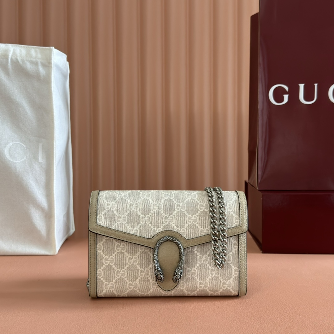 Gucci Dionysus Beige GG Supreme canvas 20x13 5x4cm shoulder everyday