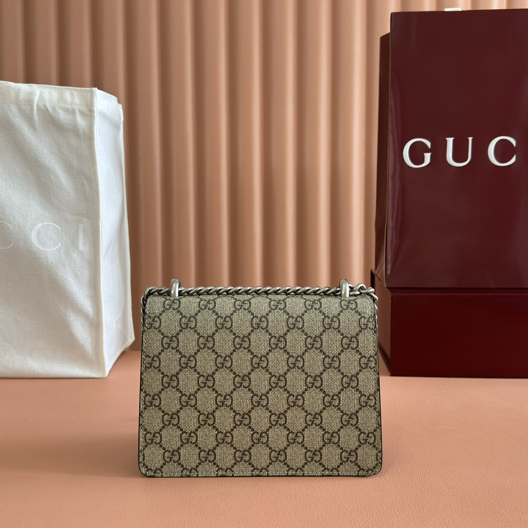 Gucci Dionysus Beige Ebony GG Supreme with black suede trim 20x15 5x5cm shoulder everyday