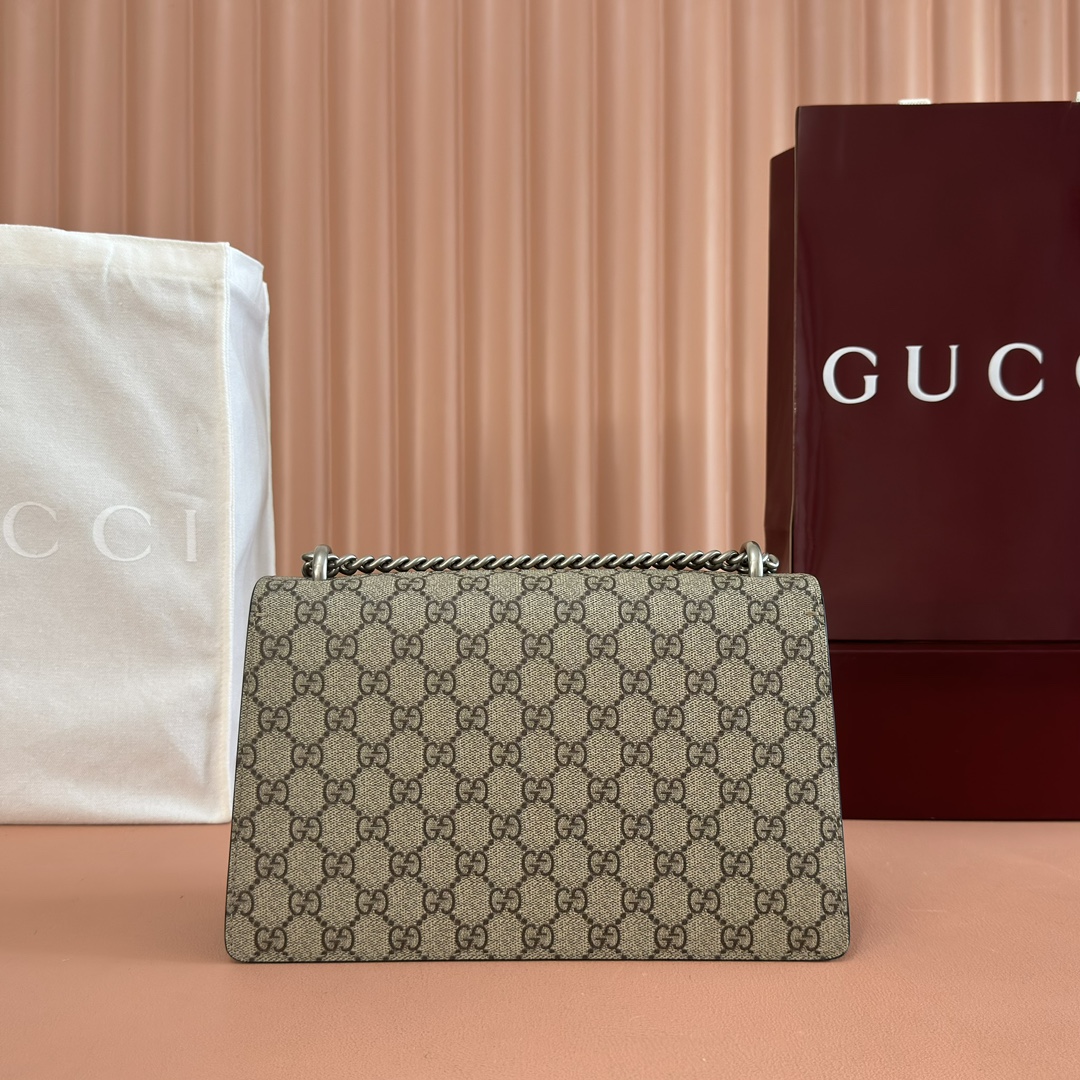 Gucci Dionysus GG Supreme beige ebony with black trim 28 18 9cm shoulder everyday