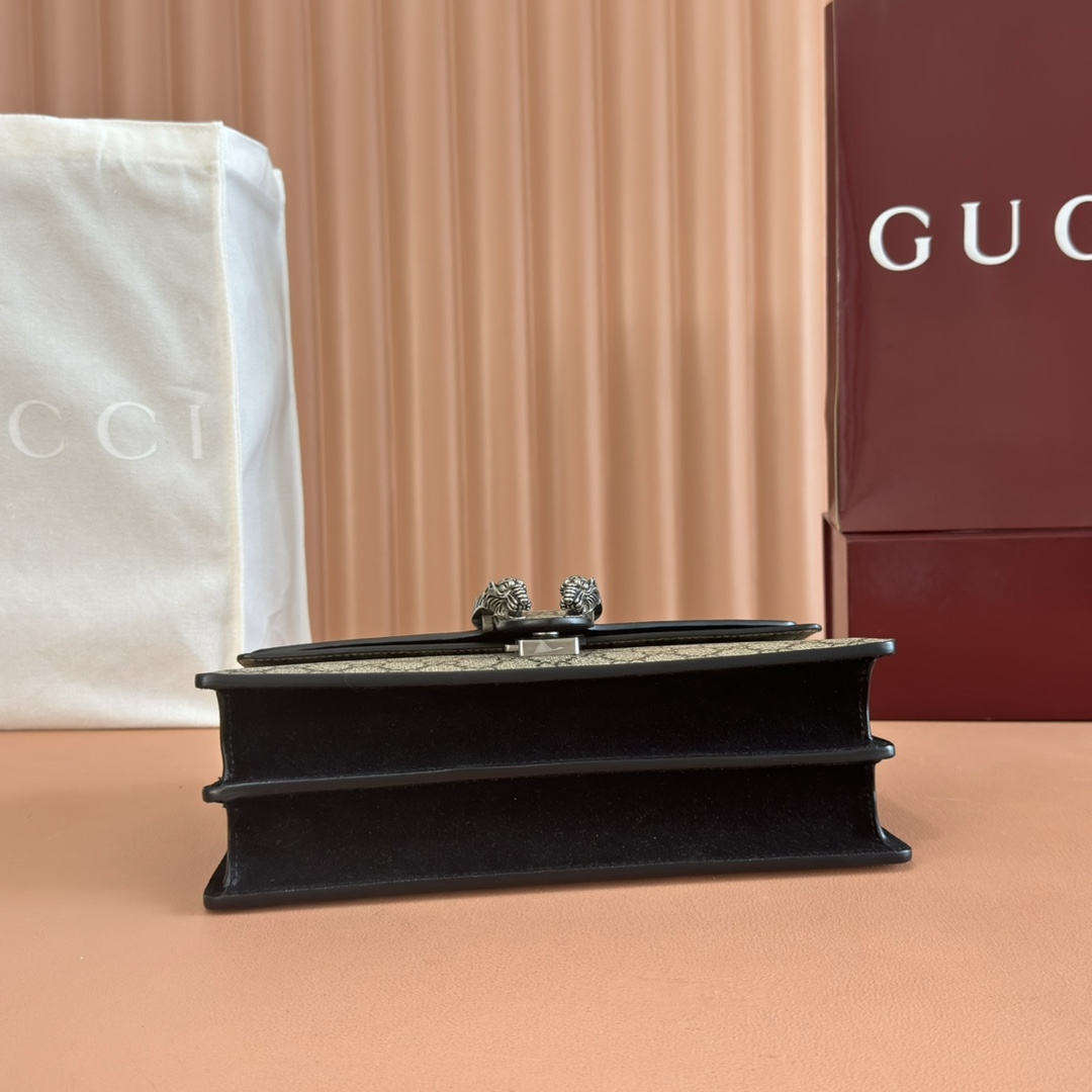 Gucci Dionysus GG Supreme beige ebony with black trim 28 18 9cm shoulder everyday