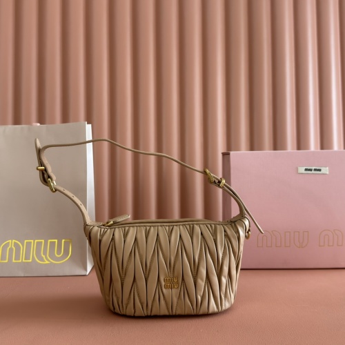 Miu Miu Matelassé Nappa Leather Mini Baguette Bag with Strap