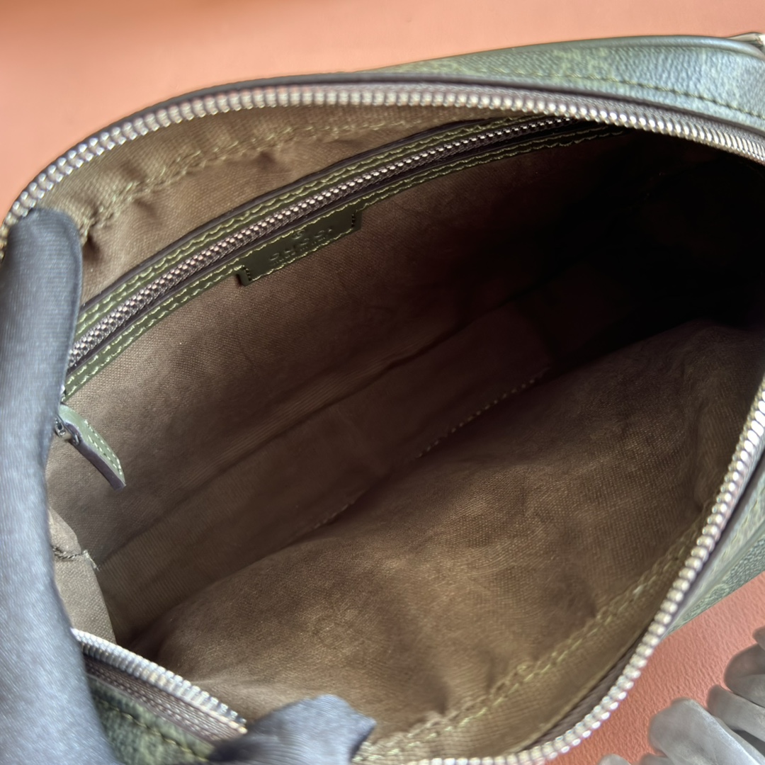 Gucci Small Messenger Bag in Green GG Coated Canvas with Leather Trim 10 i1756977533 1615 5