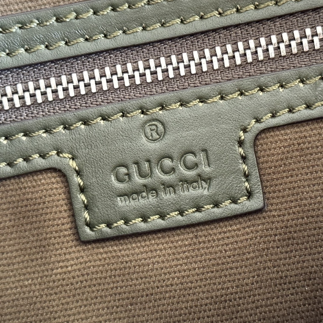 Gucci Small Messenger Bag in Green GG Coated Canvas with Leather Trim 9 i1756977533 3534 3