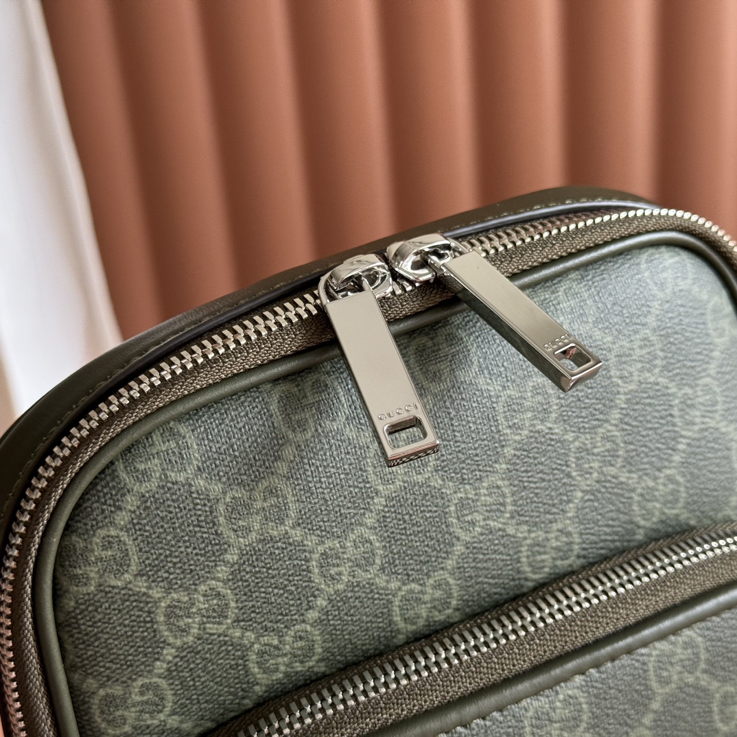 Gucci Supremee Canvas Messenger Bag - Forest Green Leather Trim - Model 822073 7 i1756977557 8142 2