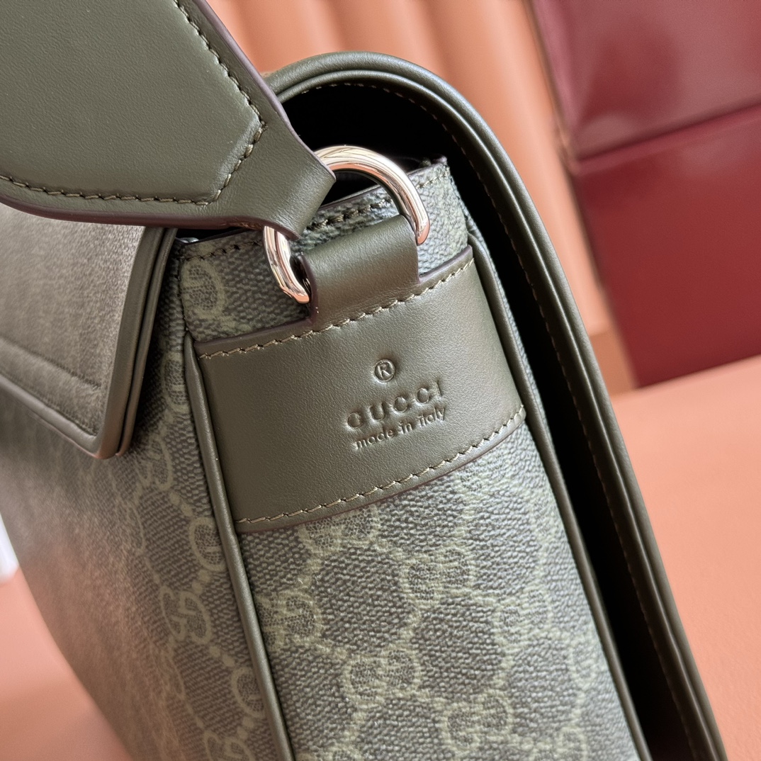 Gucci Green Messenger Bag with Gucci Letter Pattern - Medium Size 8 i1757499457 1314 4