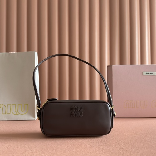 Miu Miu Leather Small Handbag with Adjustable Shoulder Strap - Chic & Compact