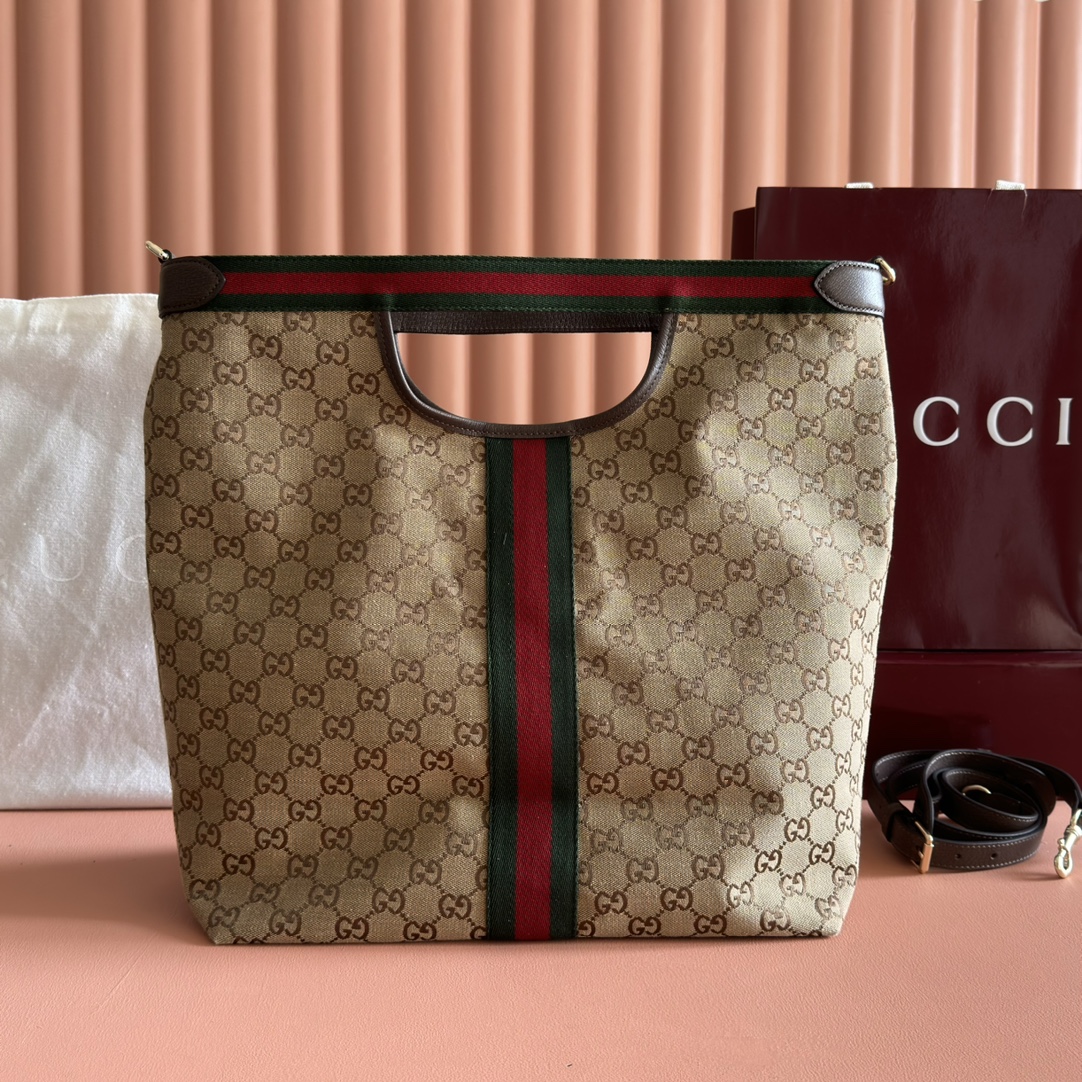 Gucci Giglio Beige GG canvas with Web stripe tote everyday