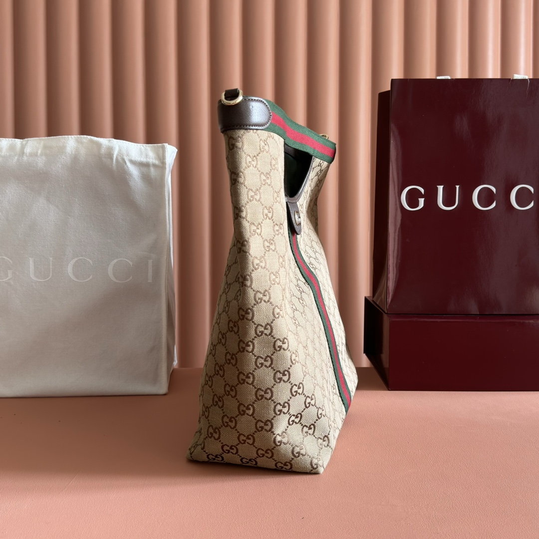 Gucci Giglio Beige GG canvas with Web stripe tote everyday