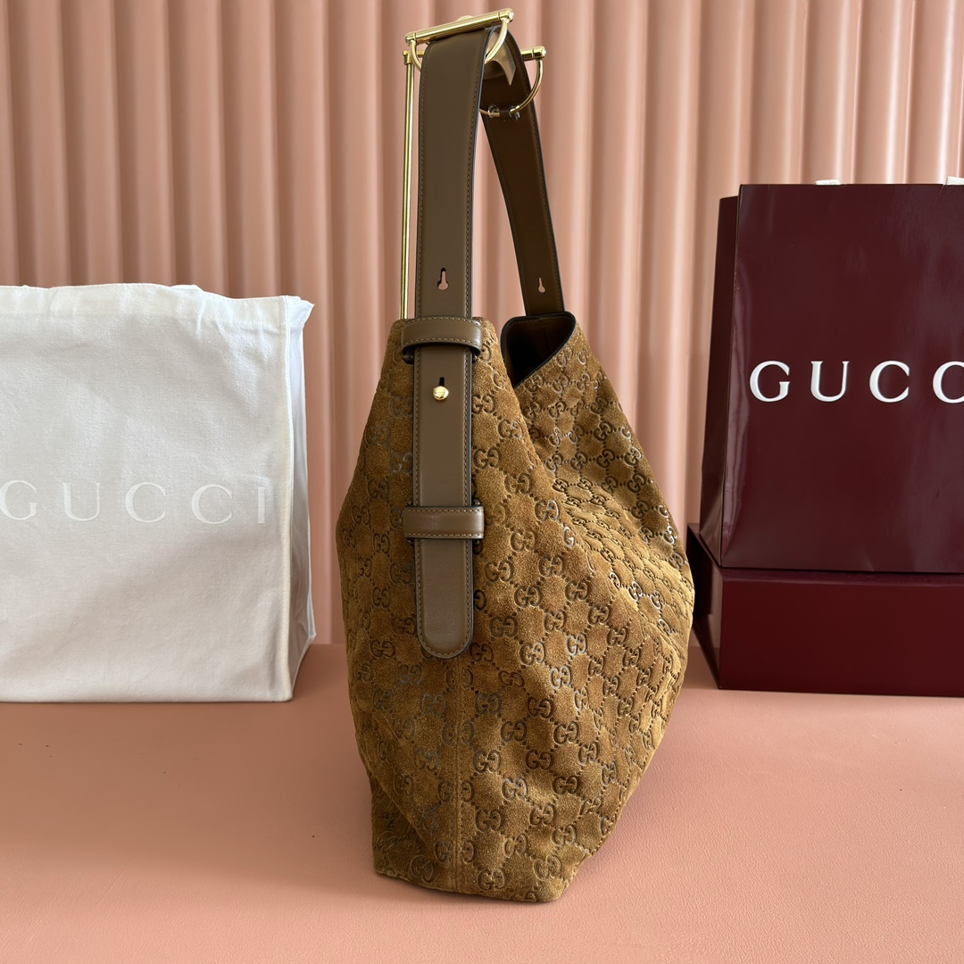 Gucci Beatrix Brown GG suede shoulder everyday
