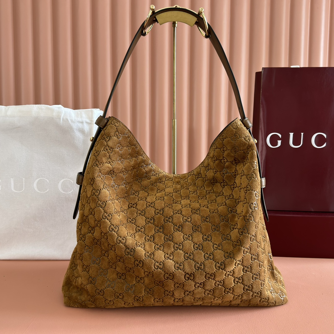 Gucci Beatrix Brown GG suede shoulder everyday