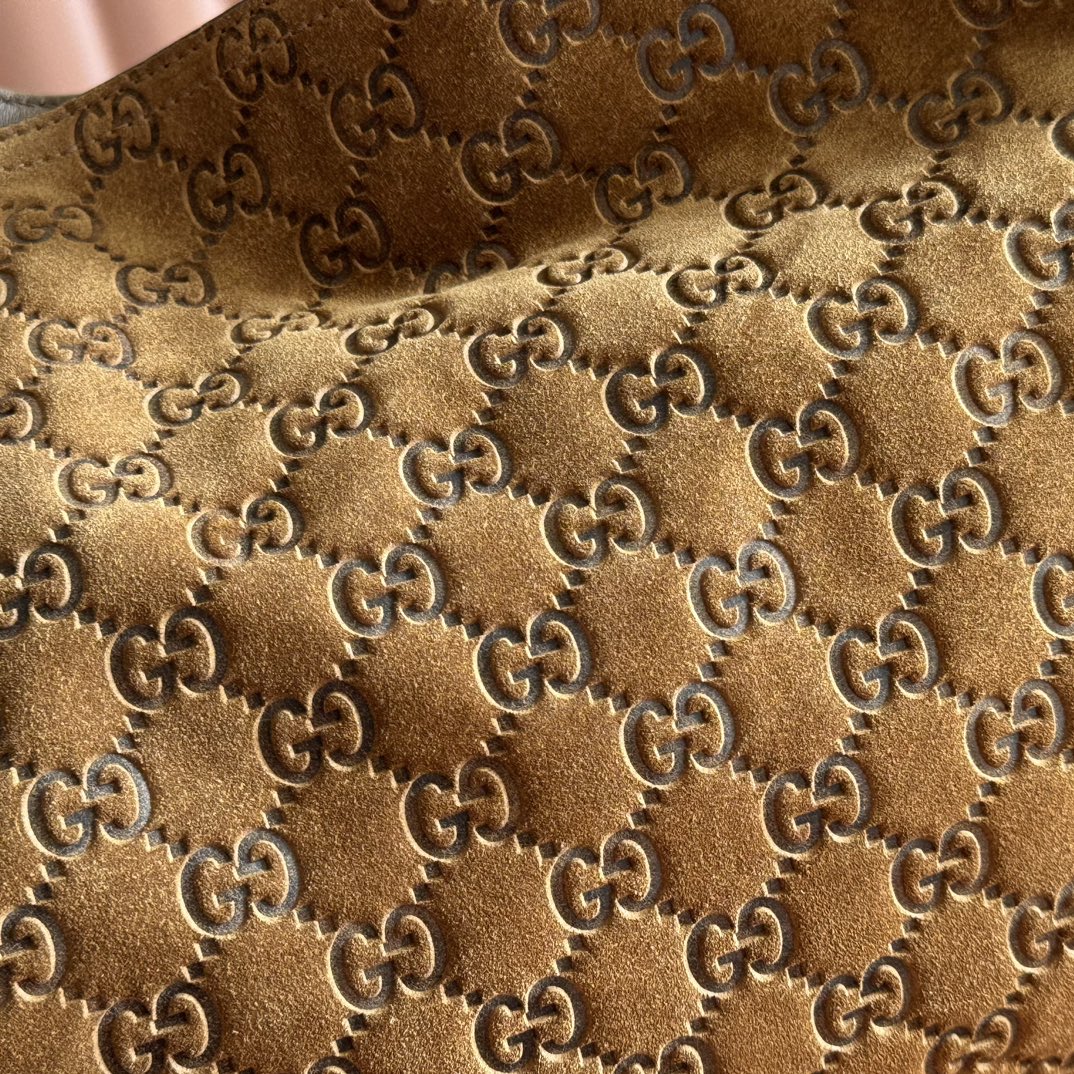 Gucci Beatrix Brown suede GG embossed shoulder everyday