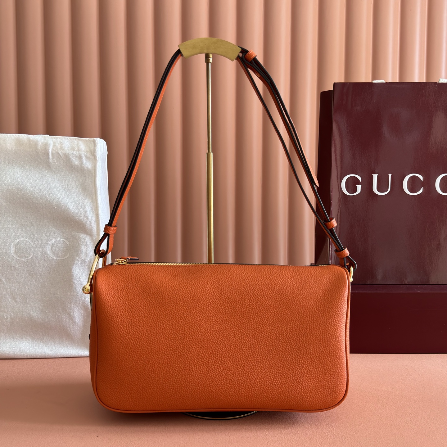 Gucci Half Horsebit Orange leather shoulder everyday