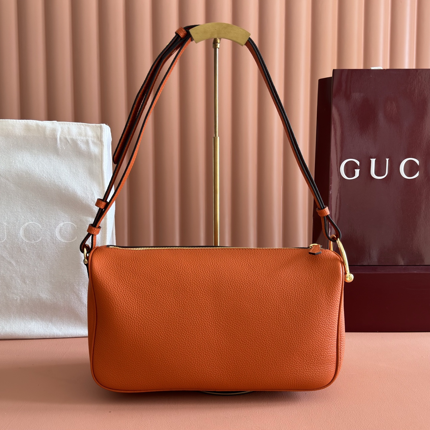 Gucci Half Horsebit Orange leather shoulder everyday