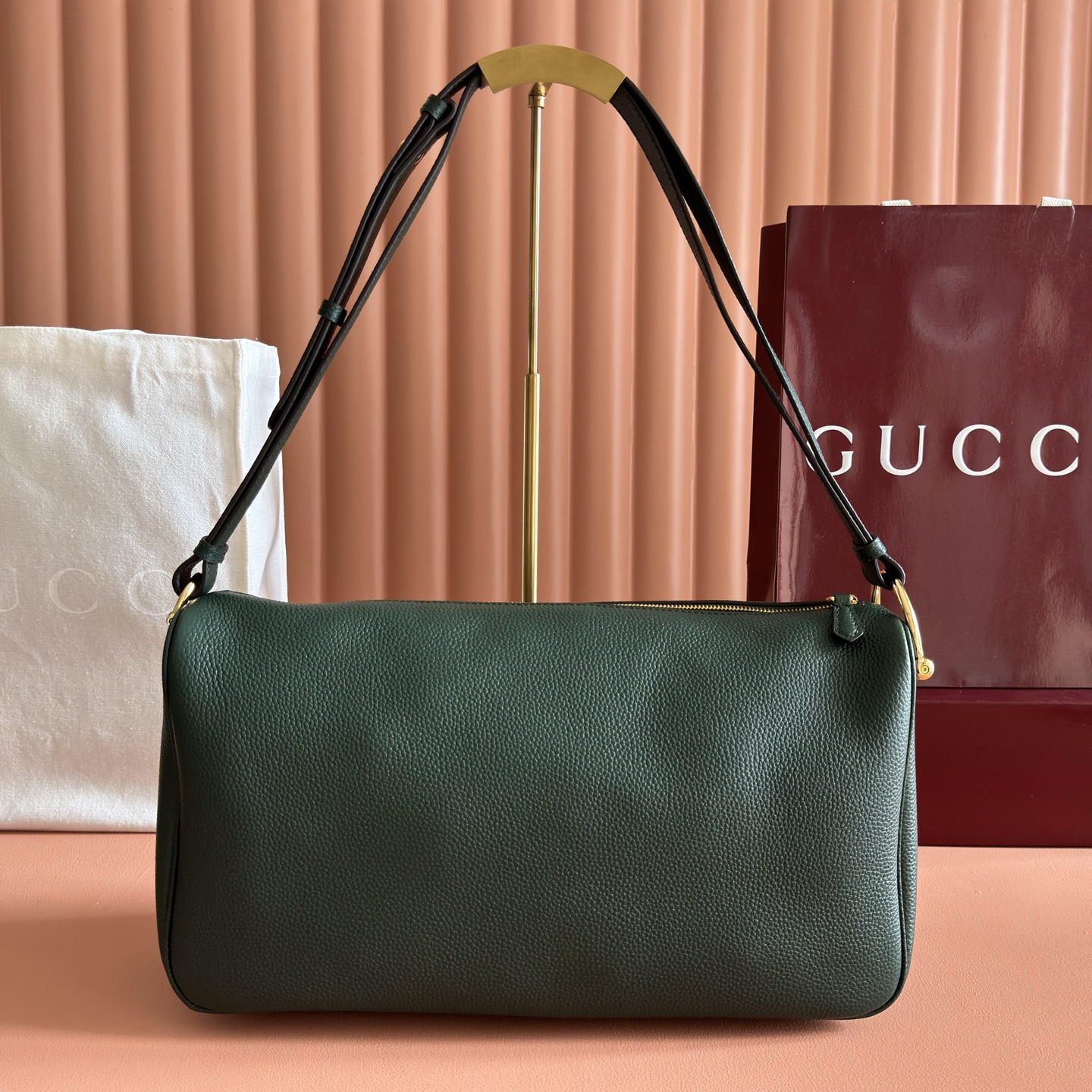 Gucci Half Horsebit Series Dark Green shoulder everyday