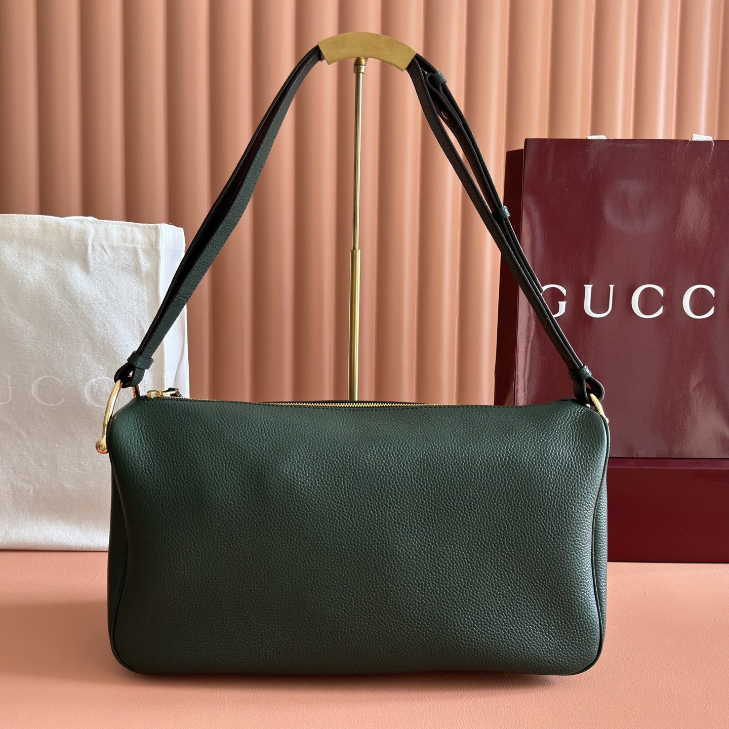 Gucci Half Horsebit Series Dark Green shoulder everyday