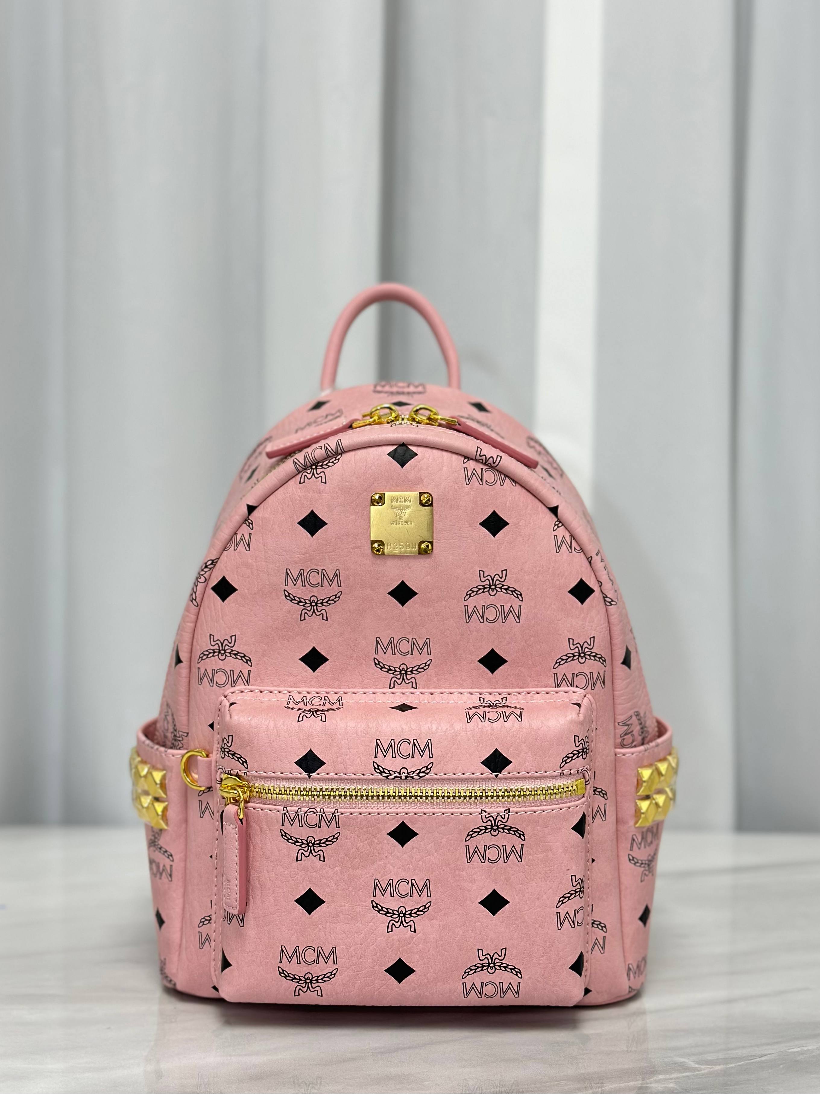 𝗠𝗖𝗠 𝗦𝘁𝗮𝗿𝗸 𝗩𝗶𝘀𝗲𝘁𝗼𝘀🆕最新版本新版⬆️桃花粉-Mini#背包·Cp独家®️老花满印# 这款