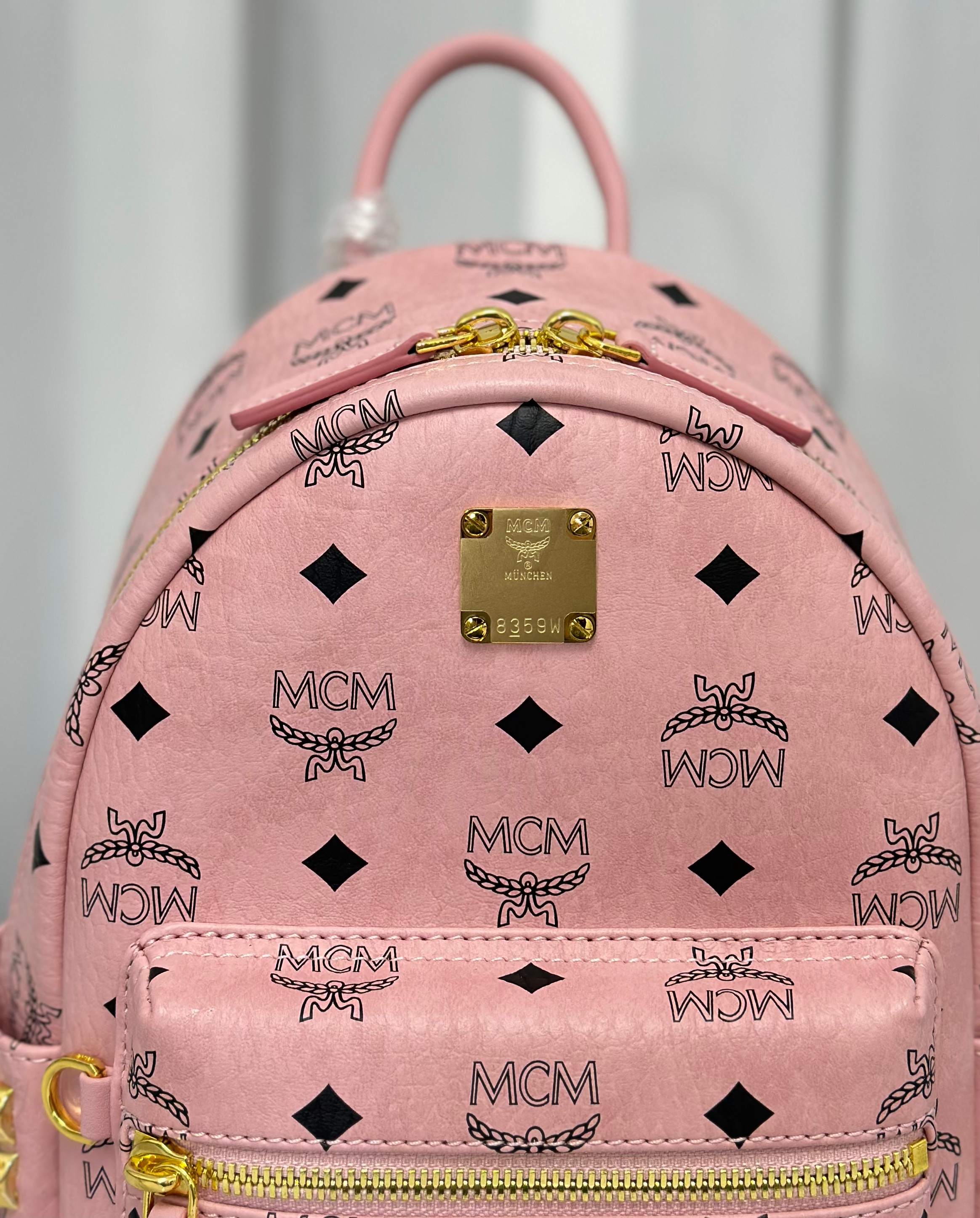 𝗠𝗖𝗠 𝗦𝘁𝗮𝗿𝗸 𝗩𝗶𝘀𝗲𝘁𝗼𝘀🆕最新版本新版⬆️桃花粉-Mini#背包·Cp独家®️老花满印# 这款