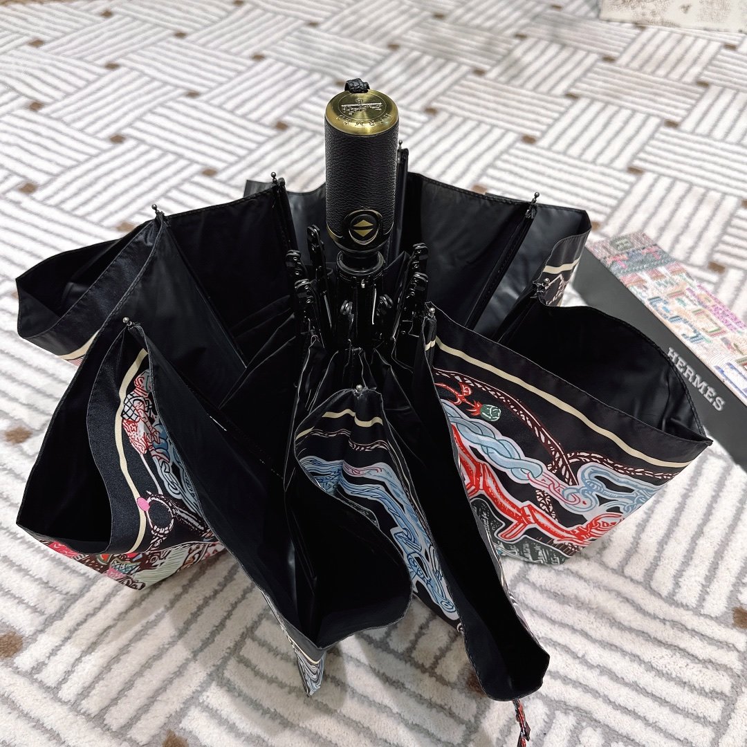 爱马仕Hermès2024新款极品H家三折自动伞重磅呈现以其精湛的工艺技术和源源不断的想像力新涂层技术伞